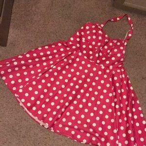 Pink and white polkadots